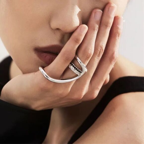 Elegant Silver Women's Ring N1487 - Picture 1 of 3